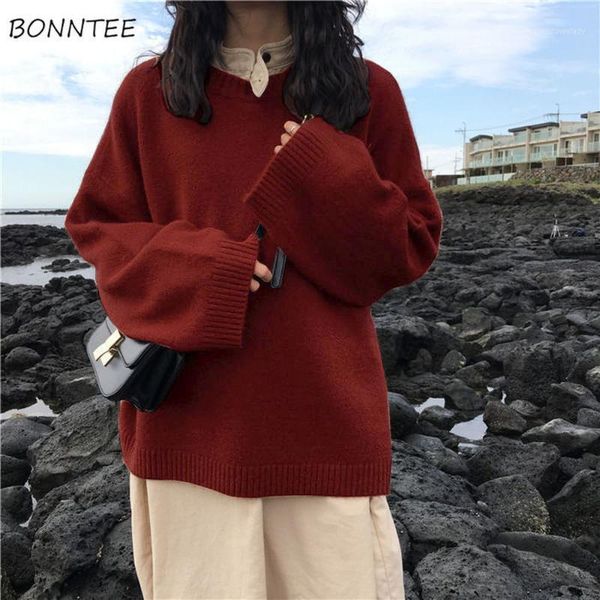 

women's sweaters women simple all-match harajuku soft fall basic korean preppy girls knitwear vintage fashion femme pullover ins1, White;black