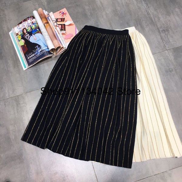 

2020 new ladies fashion wool pleated skirt 1016 y1214, Black
