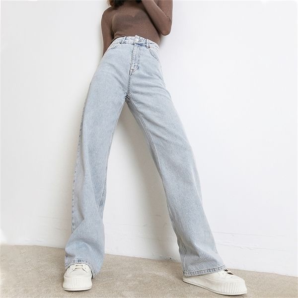 

woman jeans fashion straight leg boyfriend pants high waist casual baggy jean new female clothing loose denim mom trouser 201223, Blue