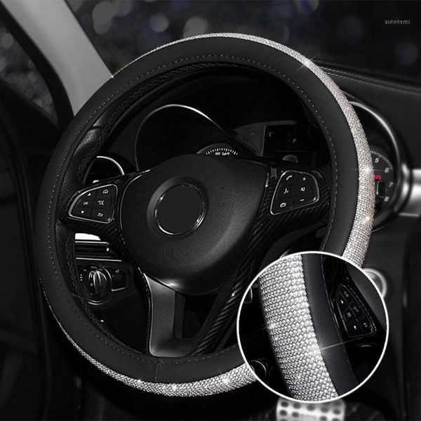 

crystal car steering wheel covers for women girls leather rhinestone covers for steering wheels interior accessories1