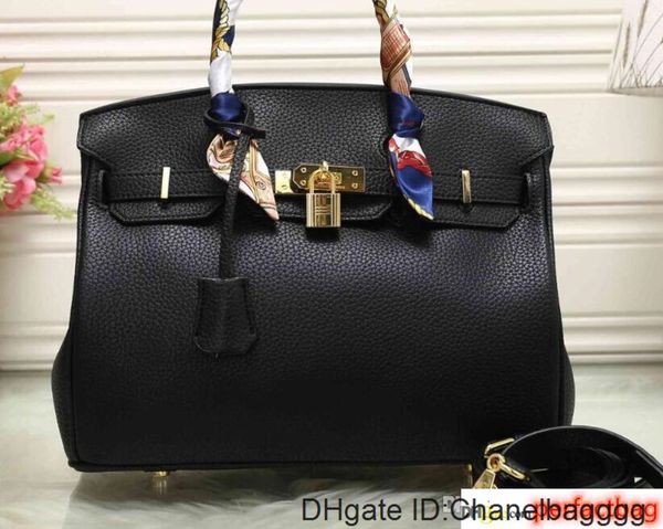 

30cm wholesale classical women pu leather shoulder bag gold lock key lady scarf handbag purse tote bags ing