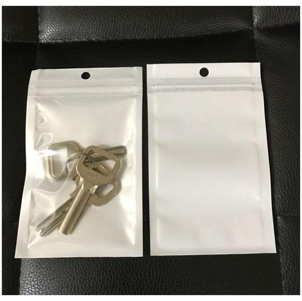 

7.5x12cm clear+white zipper retail package bag bags poly small adorn article electron accessories packaging bag ha jllulm bdebag