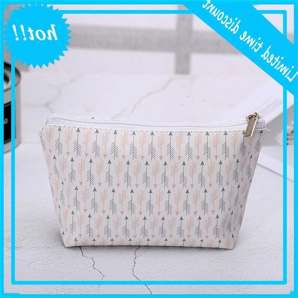 

50pcs 2020 dot printed protable waterproof pu zipper cosmetic bag 5colors