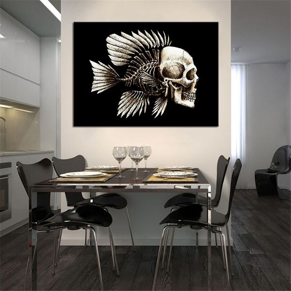 

nordic style abstract black and white fish bone wall art poster print painting bedroom decoration home decoration no frame