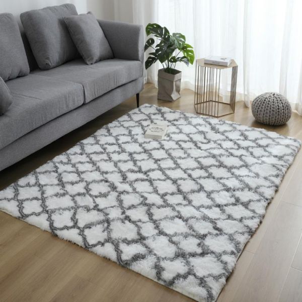 

beautiful shaggy alfombra tie-dye carpet plush silky rugs kids room floor fluffy mats faux fur area rug living room mats