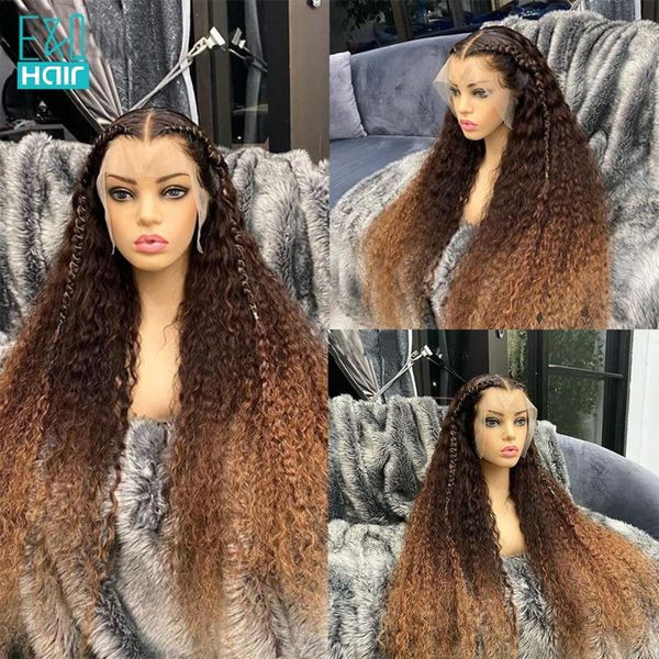 

lace wigs straight highlight honey blonde brown 360 frontal wig pre plucked 13x4 front human hair for women brazilian remy, Black;brown