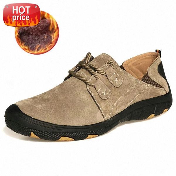

fashion casual sports men's shoes loafers suede plus velvet men's winter shoes outdoor training hiking size 38-48 #r55n