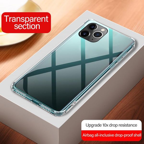 

подушка безопасности телефон luxury силиконовый противоударный чехол для iphone 11 pro max xsmax 8 7 6s 6 plus ультра тонкий прозрачный задн