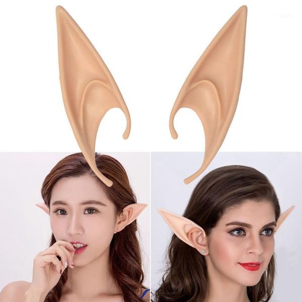 

party masks 1 pair pvc fairy pixie fake elf ears halloween mask scary decoration soft pointed prosthetic l1