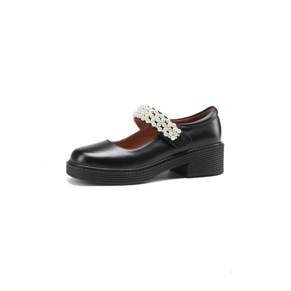 

new genuine 2021 thick squared toe heels party spring ladies only shoes qy86, Black