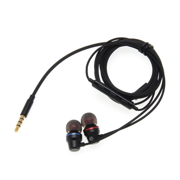 Metal de fones de ouvido de 3,5 mm de fone de ouvido estéreo de 3.5mm com microfone para Xiaomi Samsung Huawei iPhones PC 100 pcs / lote