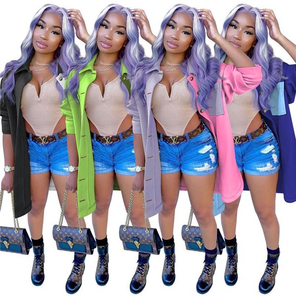 

women's wool & blends zoctuo coat winter color patchwork oversize jacket women brushed double-sided woolen fashion casual cardigan, Black