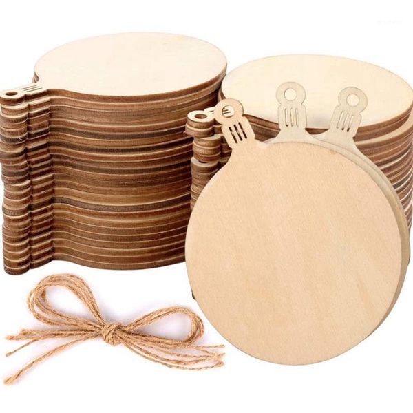 

christmas decorations 100pcs diy wooden balls craft decoration hanging tag ornaments wedding party supplies accessories1