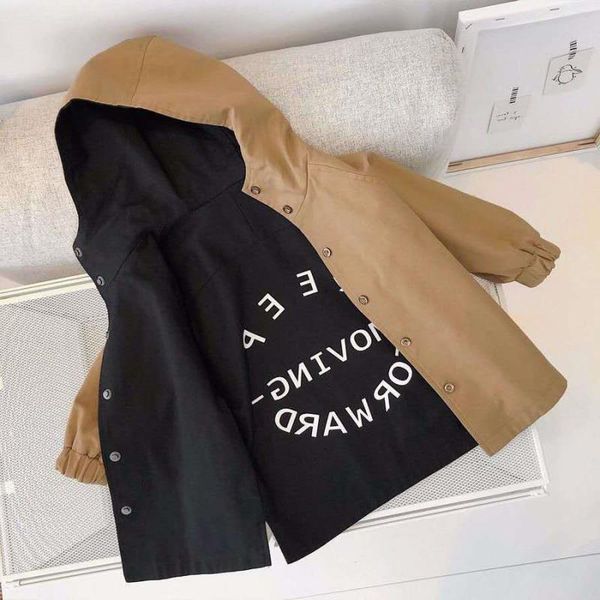 

winter autumnb children's windbreaker jacket for boys kids double-faced boys parka kids child trench coat girls cotton jackets 201126, Blue;gray