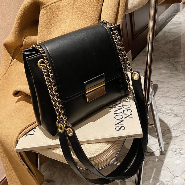

cross body luxury chain shoulder bag simple small pu leather handbags and purses 2021 winter women's designer crossbody