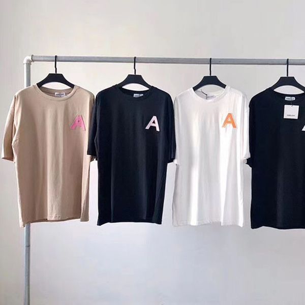 

2021 new men women summer t-shirt cotton 3d foam printing a tees black white apricot ambush t shirt fe5e, White;black