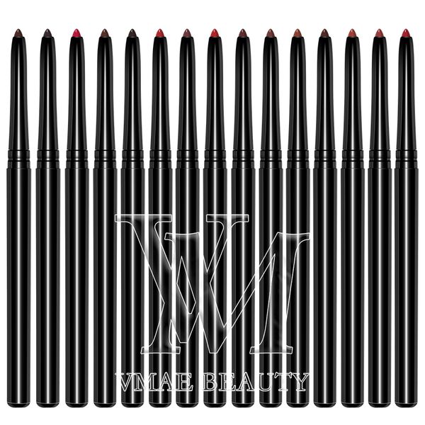 

vmae wholesale black beauty makeup lips private logo 15 colors natural lip makeup long lasting colorful eyeliner lip pencil 1 pcs