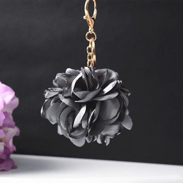 

12pcs dozen whole sale rose flowers keychain bag pendant car accessory charm for women buckle key ring porte clef eh591c h sqcdcy
