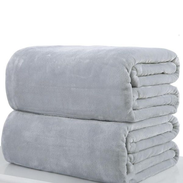 

soft warm flannel fleece solid blankets bedspread plush winter summer throw blanket for bed sofamm3u