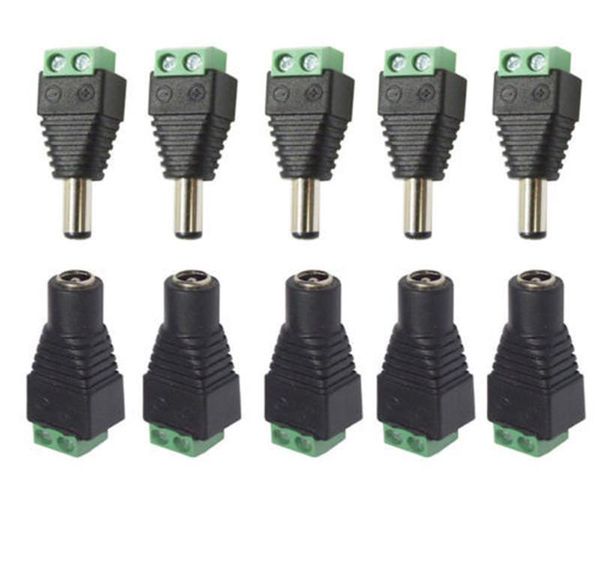 

connectors 5pcs female +5 pcs male dc connector 2.1*5.5mm power jack adapter plug cable connector for 3528/50 bbyvtn ladyshome