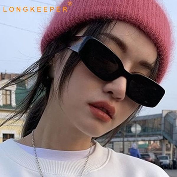 

sunglasses fashion vintage rectangle women brand designer retro small square sun glasses female black uv400 lens eyewear, White;black