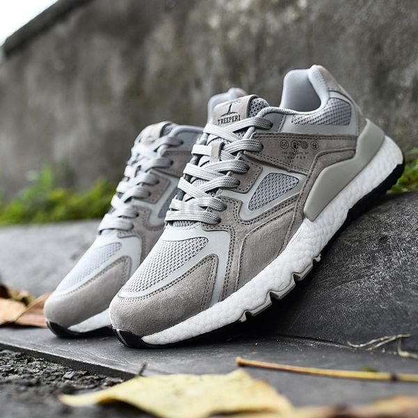 

us 9.5 eur 43 treeperi basf chunky 4.0 running shoes light grey for men women sports sneakers