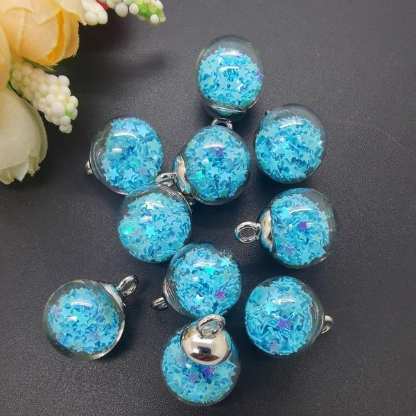 

new 10pcs 16mm lid mini glass bottles with stars pendant ornaments jewelry making n sqczlc, Black