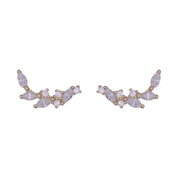 

dangle & chandelier 925 sterling silver earring fashion small zircon flower star curved arc mini stud trend woman girl ear jewelry