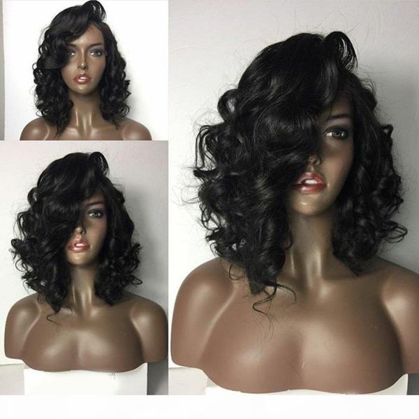 

peruvian deep wave curly human hair lace front wigs wavy bob lace wigs human hair wigs for black women