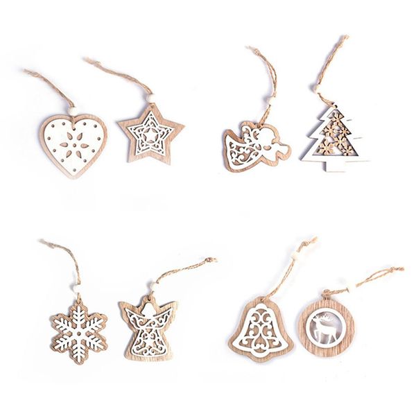 

2pc christmas decorations wooden pendants diy mini christmas tree boxed ornaments christmas birthdays party decoration gift d3 wmtyvr