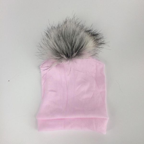 

0 1 месяц больницы новорожденных детские шапки хлопчатобумажные шансы с pom pom из искусственного меха мяч вязание младенческих колпачков be, Yellow