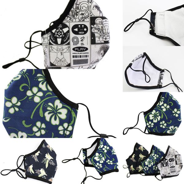 

piece factory 100% printed intercalable filter pm2.5 designer mask anti-dust three-dimensional washable cotton cover p9fon