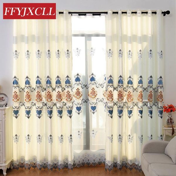 

fine beautiful embroidered floral curtains for living room bedroom kitchen window treatment drapes tulle beige yellow