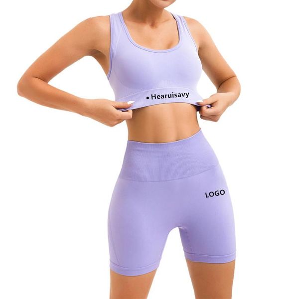 Yoga Outfit Seamless Set Workout roupas para mulheres ginásio 2 peça esporte sutiãs ciclismo shorts feminino corrida fitness sportswear