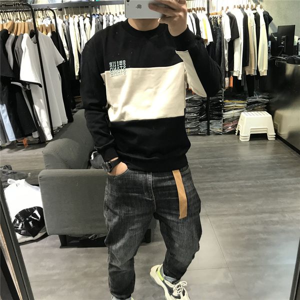 

new men's 2021 blouse, spring and fall, loose students'long-sleeve shirt. st9k, Black