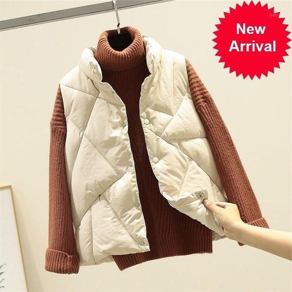 

sleeveless 2020 women vest winter warm plus size 2xl down cotton padded jacket female veats mandarin collar sleeveless waistcoat1, Black