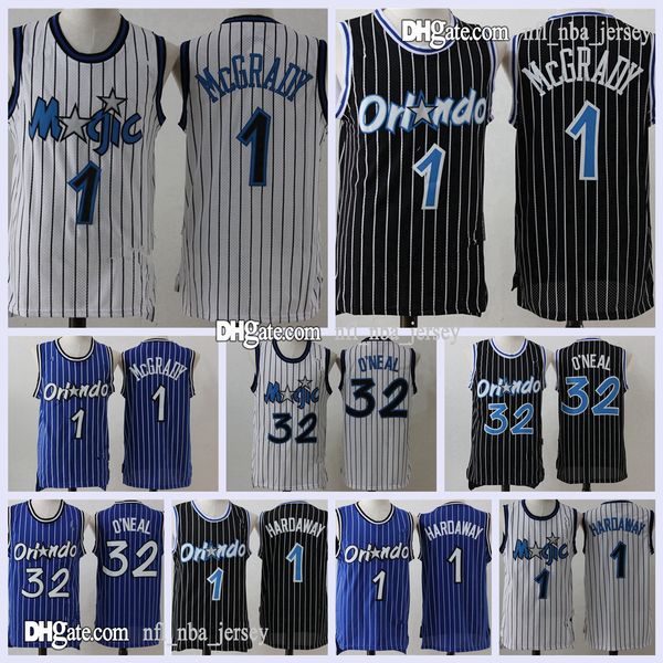 

retro mens youth kids 1 anfernee hardaway 32 1 mcgrady jersey authentic stitched retro classic mesh orlandos youth basketball jerseys, Black;red