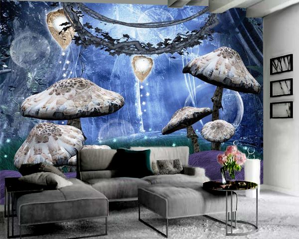 

3d wallpaper fantasy mushroom wonderland 3d wallpaper living room bedroom wallcovering hd classic 3d wallpaper