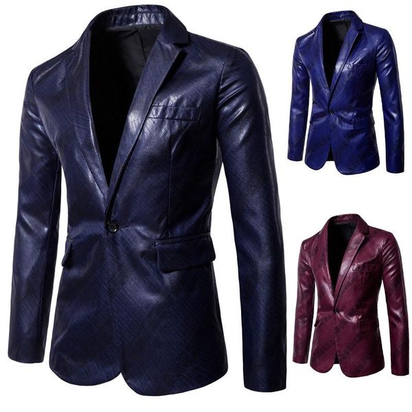

men's jacket suit long sleeve solid color turn down collar fine twill shiny suit casual man dress costumes, White;black