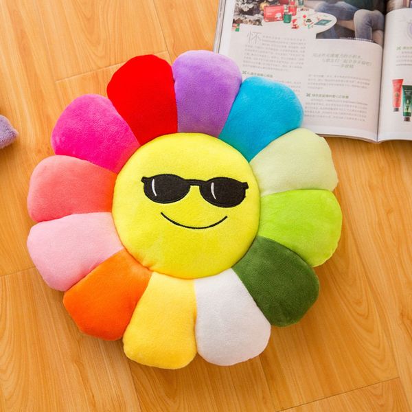 

2020 style cartoon multicolor sunflower throw pillow cushion petal plush toy doll creativity expression pillows doll birthday gift
