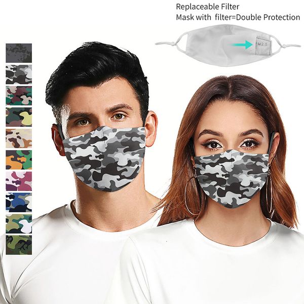 

factory 3d digital print in camouflage designer with filter cotton reusable face mask dust warm windproof