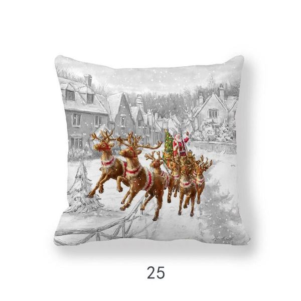 

happy new year 2020 merry christmas decorations for home santa claus snowman elk style cushion cover 45x45cm for sofa car seat pillow case
