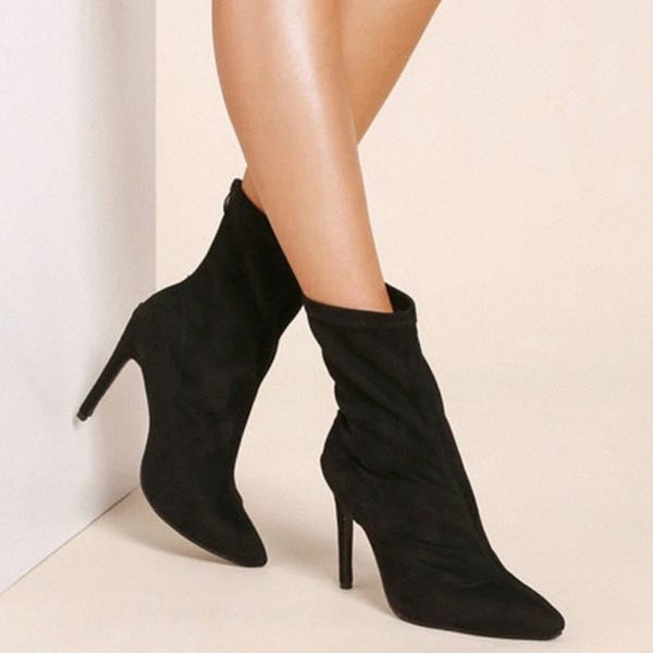 

suede boots stretch boots high heels for women fashion shoes 2021 spring autumn ankle booties female #et27