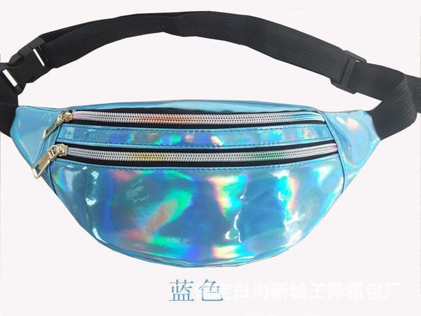 

multifunctional laser belt bag holographic fanny pack shiny metallic color sport waist pack belt bum festival travel party date1