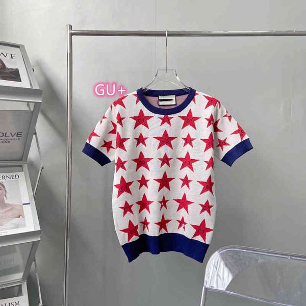 

2022 factory wholesale new 21 summer fashion gu + 520 series five-star double-g jacquard t-shirt fabric is comfortable, White
