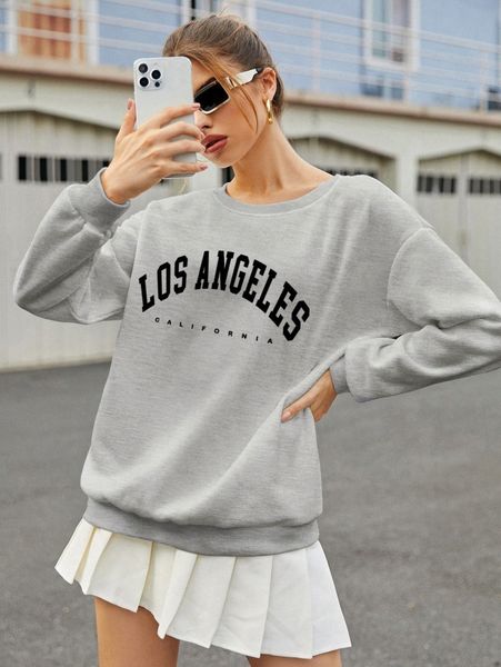 

letter graphic drop shoulder sweatshirt e9cy#, White;black