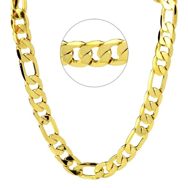 

filigaro chain link 18k yellow gold filled mens necklace chain gift 60cm, Silver