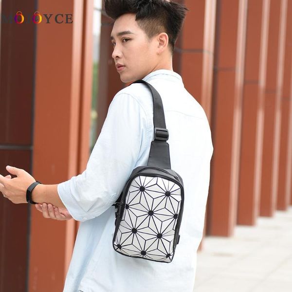

fashion fanny pack geometric women men chest bag phone money waist bag