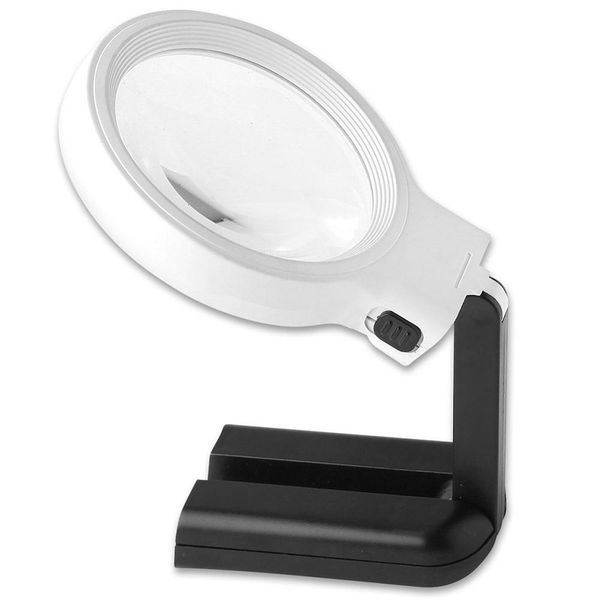 

led lighted hands magnifying glass 4x large portable illuminated magnifier inspection soldering needlework repair 40fp14 wmtbrv