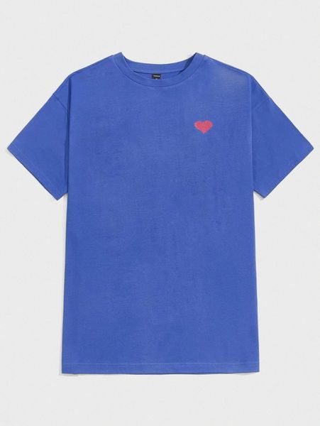 

men drop shoulder heart print tee y0tv#, White;black
